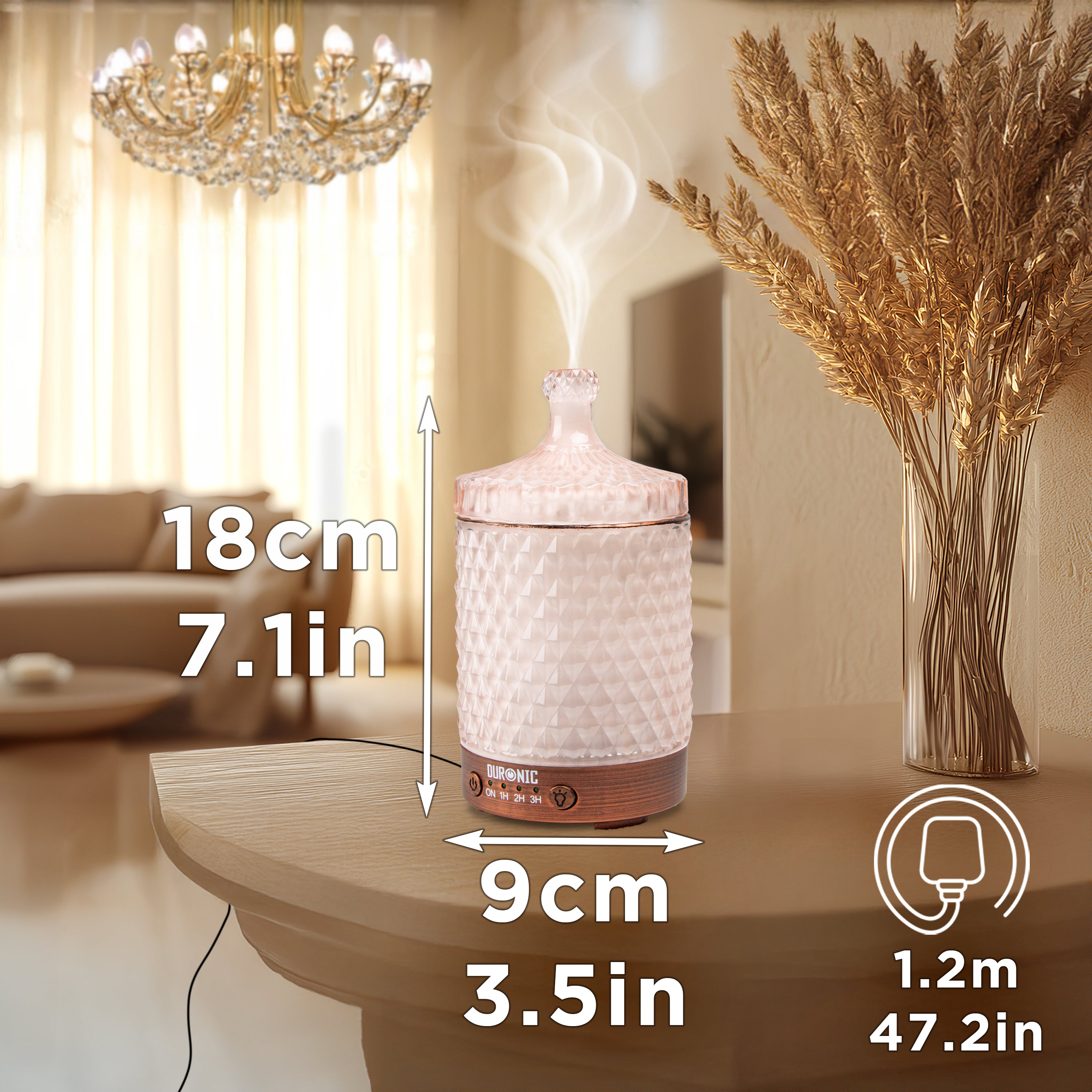 Zoomgoods Aromatherapy Diffuser AD32 100ml Electric Aroma Diffuser Compact Essential Oil DIffuser for Home Office Bedroom Spa with 7 LED Lights Oil Scented Humidifier for Relaxation Sleep