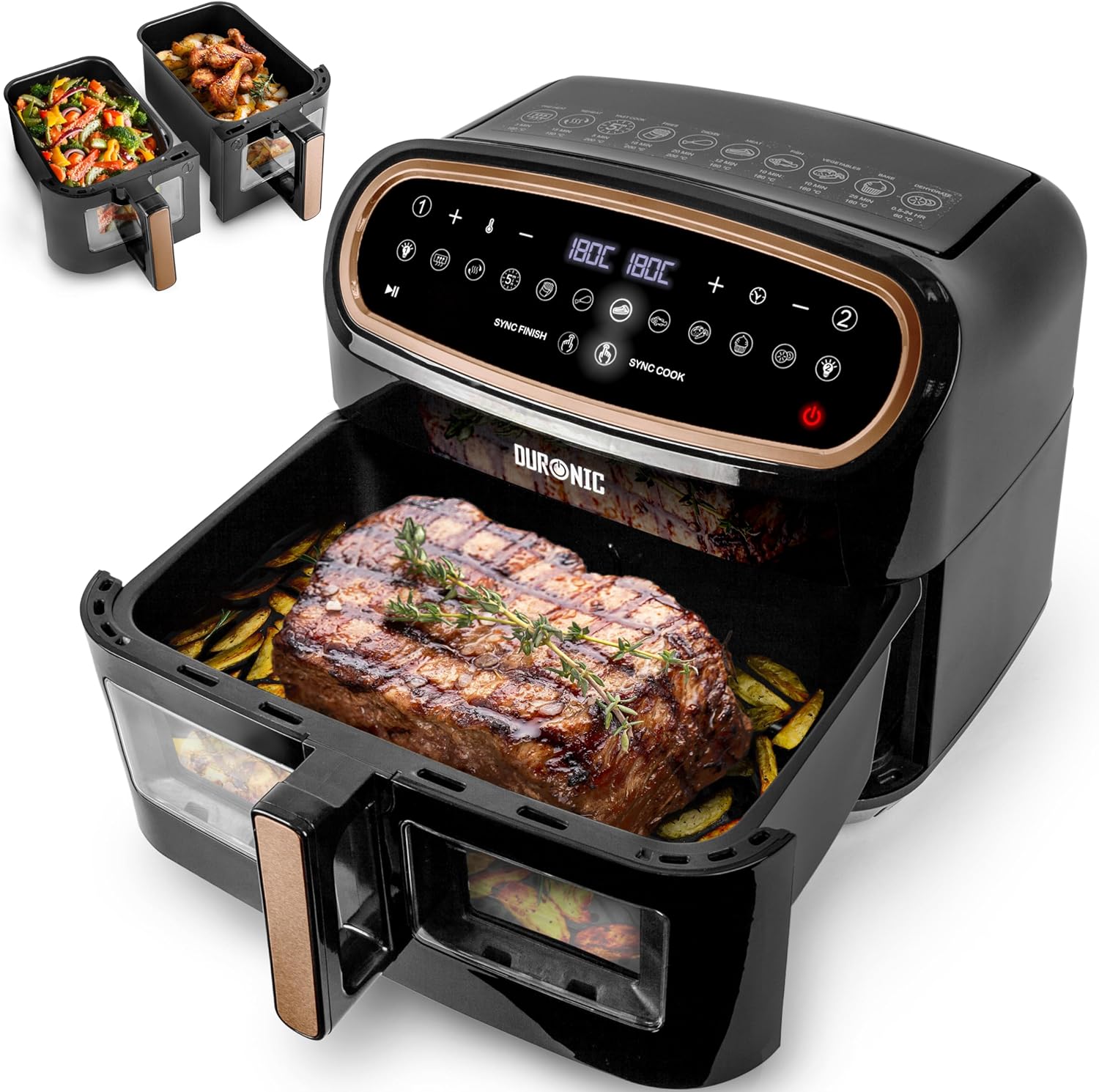 Zoomgoods large drawer air fryer with food