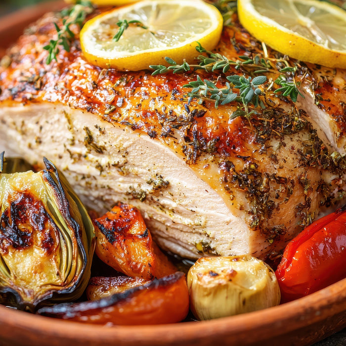 Delicious moist succulent juicy turkey crown cooked using the Zoomgoods AF34 large air fryer
