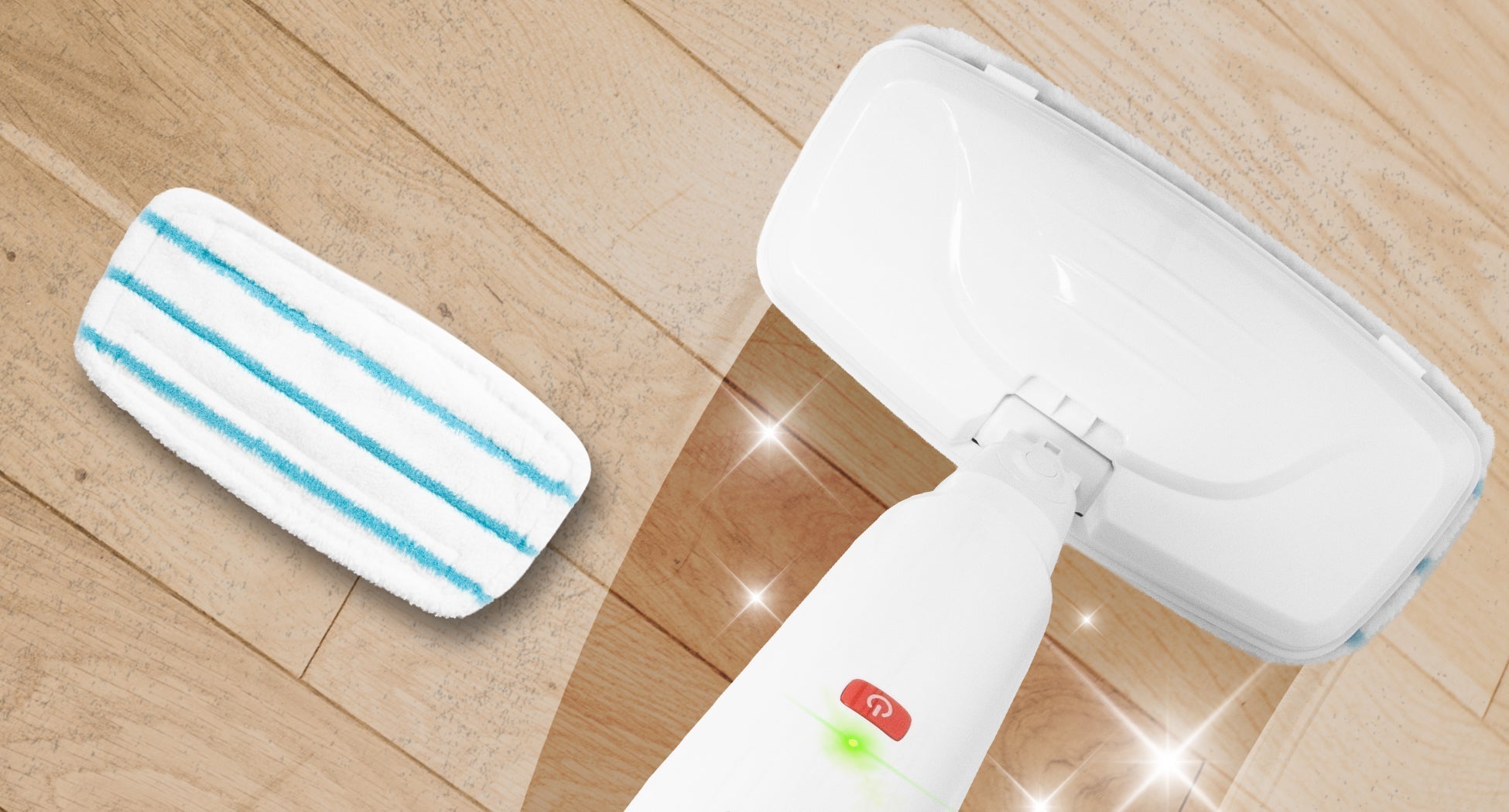 Zoomgoods STM15 white steam mop steam cleaning laminate floor
