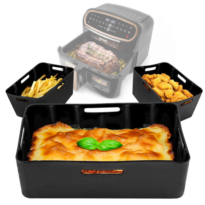 Zoomgoods AFL3 silicone air fryer liners for Zoomgoods AF34 triple drawer air fryer