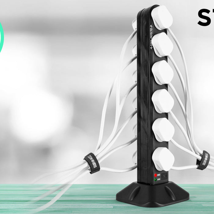 Zoomgoods ST12B surge extension tower for gaming, tv, computer