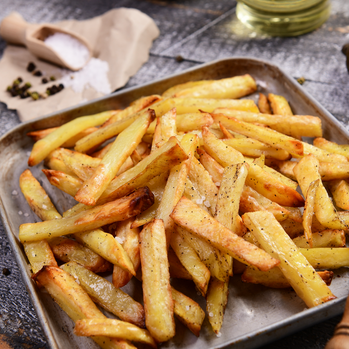 Delicious crispy homemade air fryer fries made using the Zoomgoods AF34 large air fryer