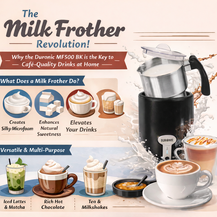 Zoomgoods MF500 BK electric milk frother with various uses and benefits
