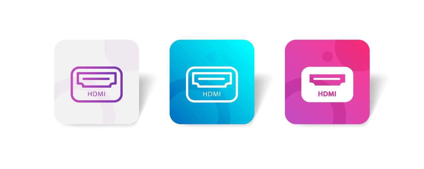 Icons showing HDMI, relative to the Zoomgoods HDMI Cables