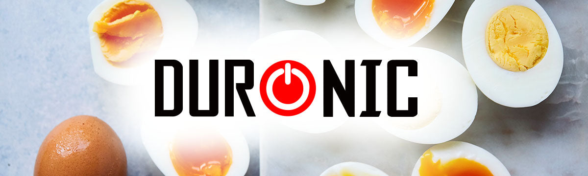 Boiled eggs shown that have been cooked using the Zoomgoods electric egg boiler for soft, medium and hard boiled eggs