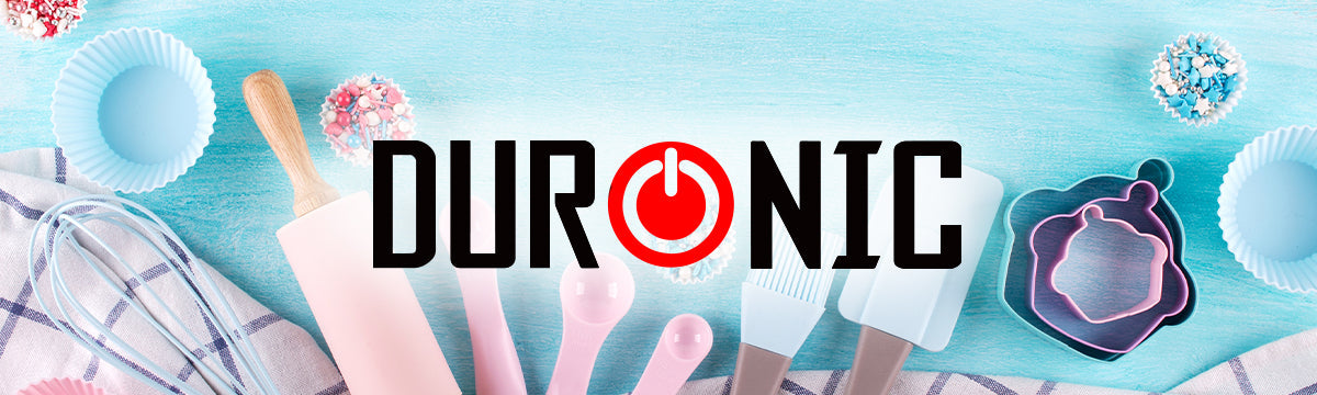 Image depicting a table with baking-related products, to be accompanied with the Zoomgoods digital kitchen scales