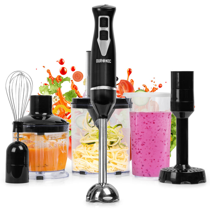 Zoomgoods Electric Hand Blender HB35 BUNDLE 350W Baby Food Maker with Immersion stick Whisk Masher Attachments 0.6L Smoothie Maker with Vegetable Spiralizer & Mini Food Chopper