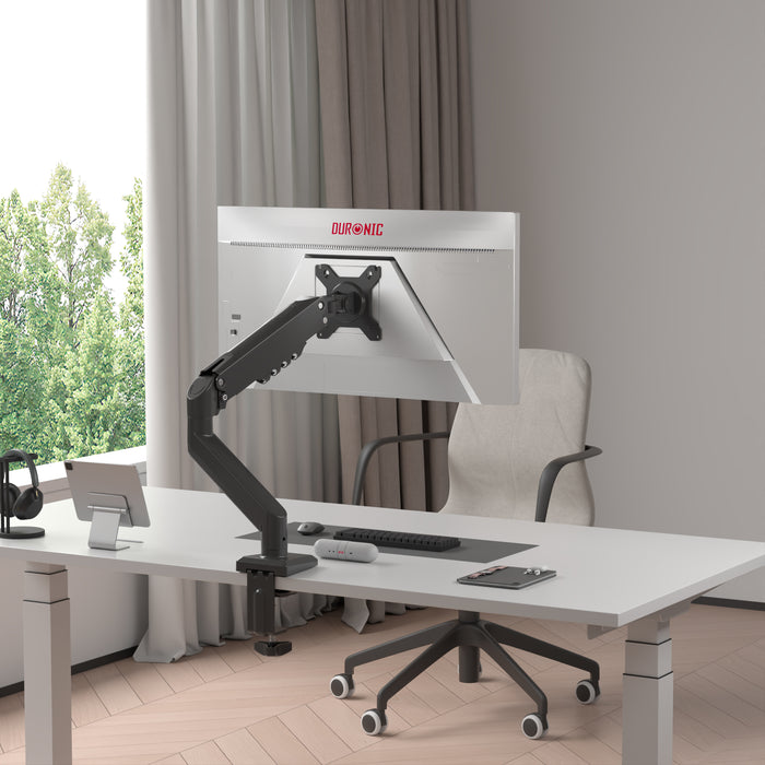 Zoomgoods DM6A1 Dual Monitor Stand, Ergonomic Gas Powered Two 32” Monitor Arms Adjustable PC Desk Mount with VESA 75/100 Compatibility Computer Arm for Home Office Work