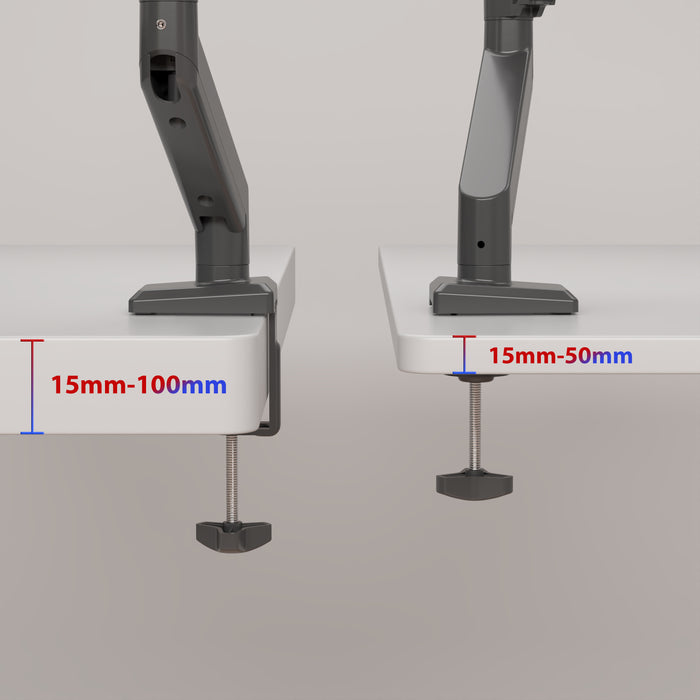 Zoomgoods DM6A1 Dual Monitor Stand, Ergonomic Gas Powered Two 32” Monitor Arms Adjustable PC Desk Mount with VESA 75/100 Compatibility Computer Arm for Home Office Work
