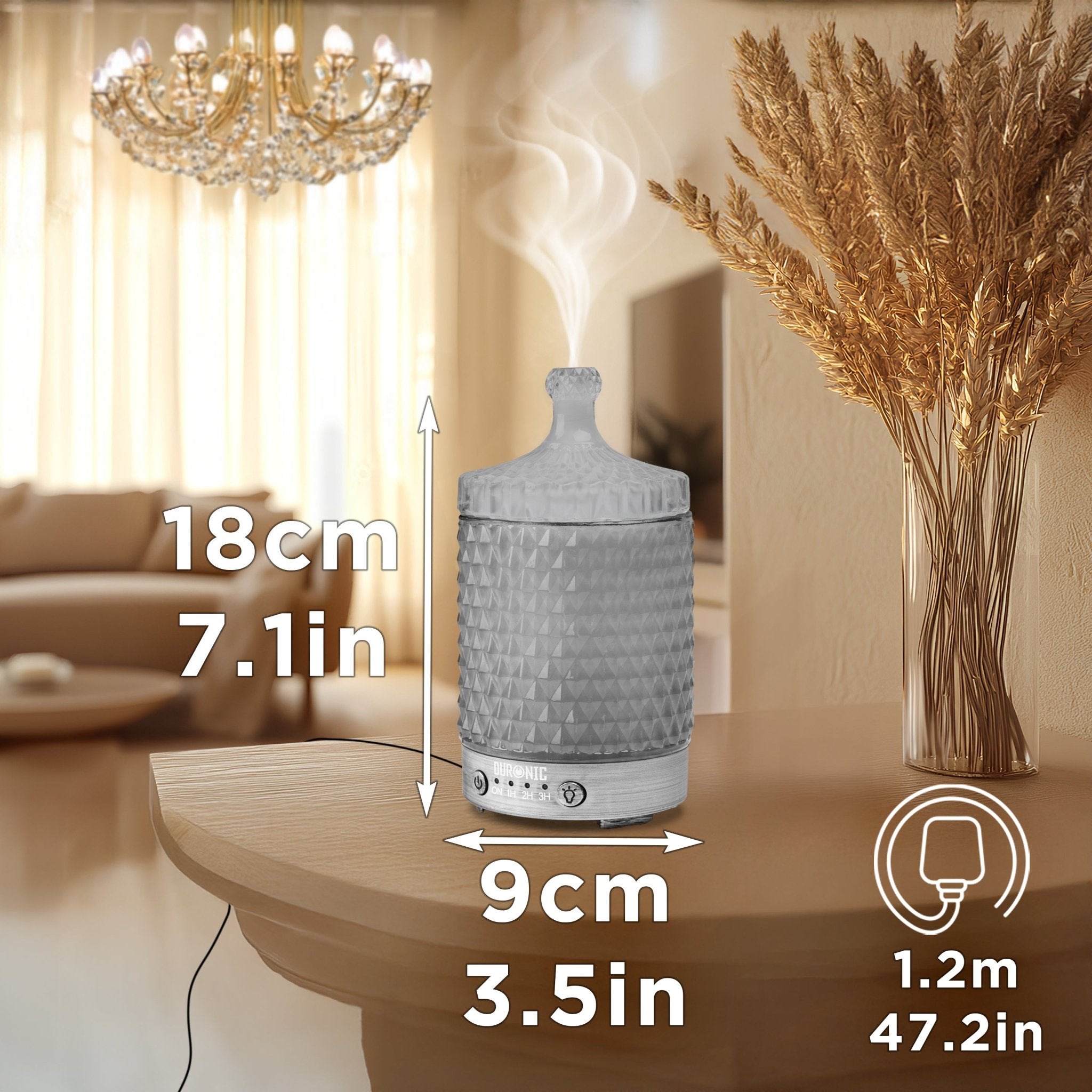 Zoomgoods Aromatherapy Diffuser AD33 100ml Electric Aroma Diffuser Compact Essential Oil DIffuser for Home Office Bedroom Spa with 7 LED Lights Oil Scented Humidifier for Relaxation Sleep