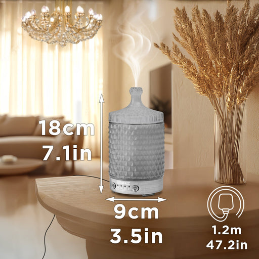 Zoomgoods Aromatherapy Diffuser AD33 100ml Electric Aroma Diffuser Compact Essential Oil DIffuser for Home Office Bedroom Spa with 7 LED Lights Oil Scented Humidifier for Relaxation Sleep