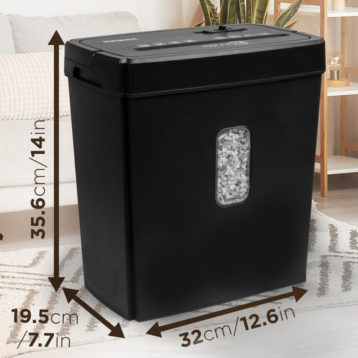 Zoomgoods Micro Cut Paper Shredder PS657, Shred 5 Sheet Heavy Duty Small Mini Electric Shredders, Data Shredding Machine for Home Office Use, Shreds Papers, Credit Cards, Envelopes, Documents - Black P4