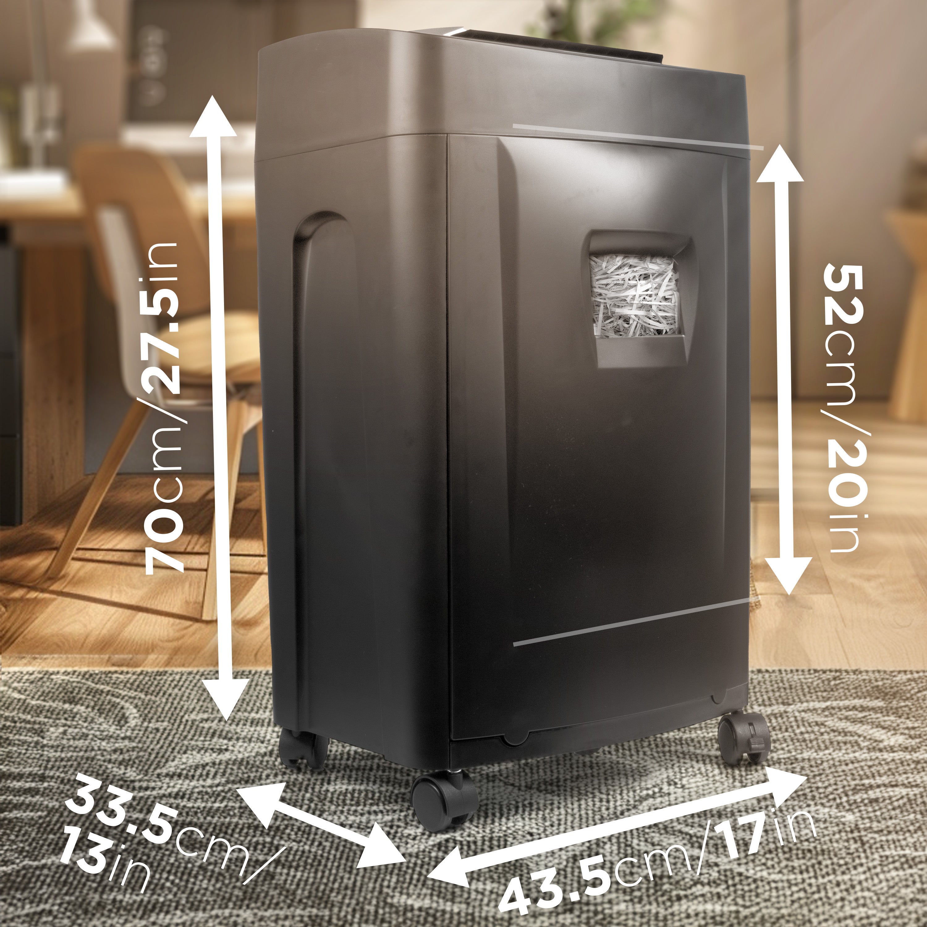 Zoomgoods 18 Sheet XXL Cross Cut Paper Shredder PS991 Extra Large Electric Paper Shredders for Home Office Heavy Duty Shredder with 31L Pull Out Bin Shred CD Card Mail Staple & Clips