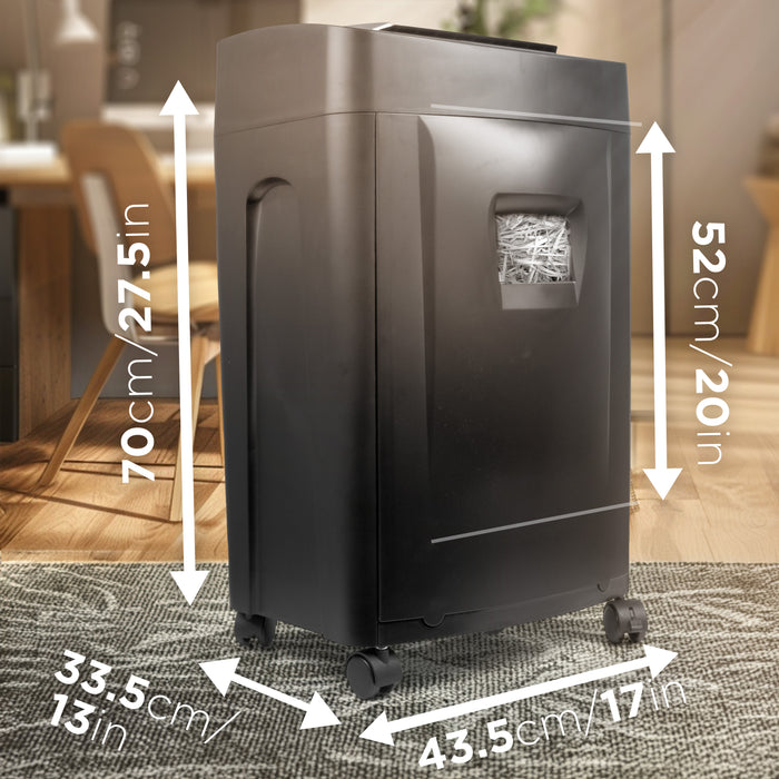 Zoomgoods 18 Sheet XXL Cross Cut Paper Shredder PS991 Extra Large Electric Paper Shredders for Home Office Heavy Duty Shredder with 31L Pull Out Bin Shred CD Card Mail Staple & Clips