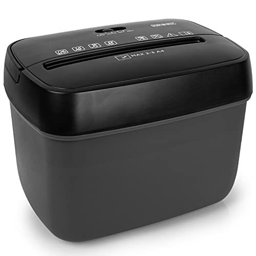 Zoomgoods Cross Cut Paper Shredder PS285 Mini Personal Data Shredders, 3 Sheet Home Office Shredding Machine for Private Documents, Privacy & Security