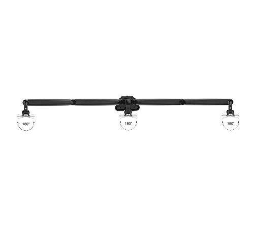 Zoomgoods Monitor Arm Stand DM453 Triple PC Desk Mount Solid Steel Height Adjustable For Three 15-27 LED LCD Screens VESA 75/100 - 10kg Per Screen  Tilt -90°/-45°, Rotate 360°