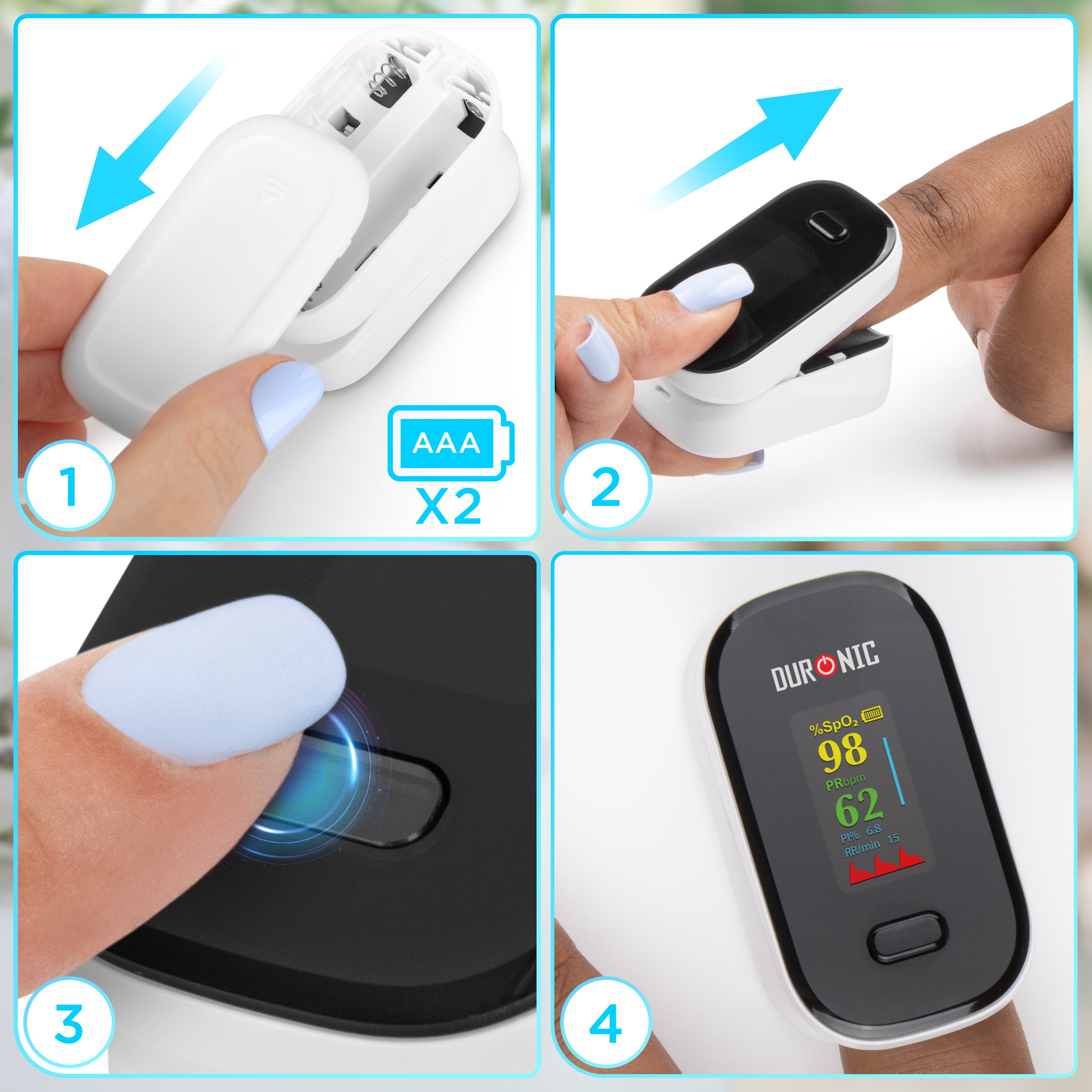 Zoomgoods Finger Pulse Oximeter OX02 Blood Oxygen Saturation & Pulse Rate Monitor CE Certified SpO2 Fingertip Monitor for Home Use Portable Latex Free Oximeters with Digital Display & Lanyard