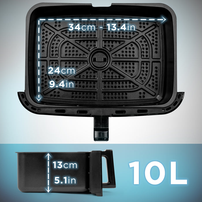 Zoomgoods Large Drawer AFD1 BG Large Drawer ONLY 2024 VERSION ONWARDS, 10L Drawer Specifically for The Zoomgoods AF24 Air Fryer, One Big Sync Cook Cooking Tray for Dual Zone Air Fryer Black Gold