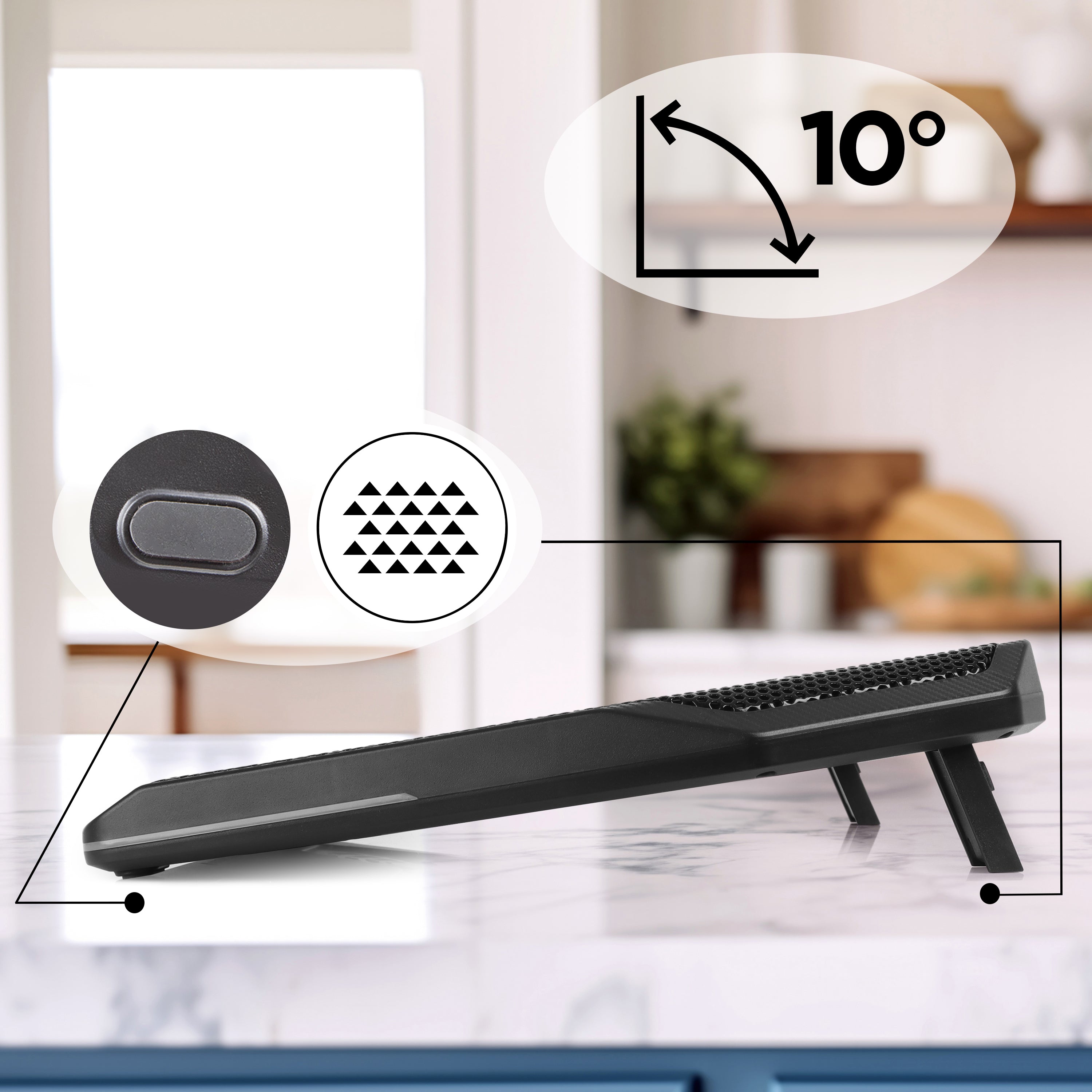 Zoomgoods Laptop Cooling Pad LC4, Ergonomic Cooler Stand for 11”-17.3