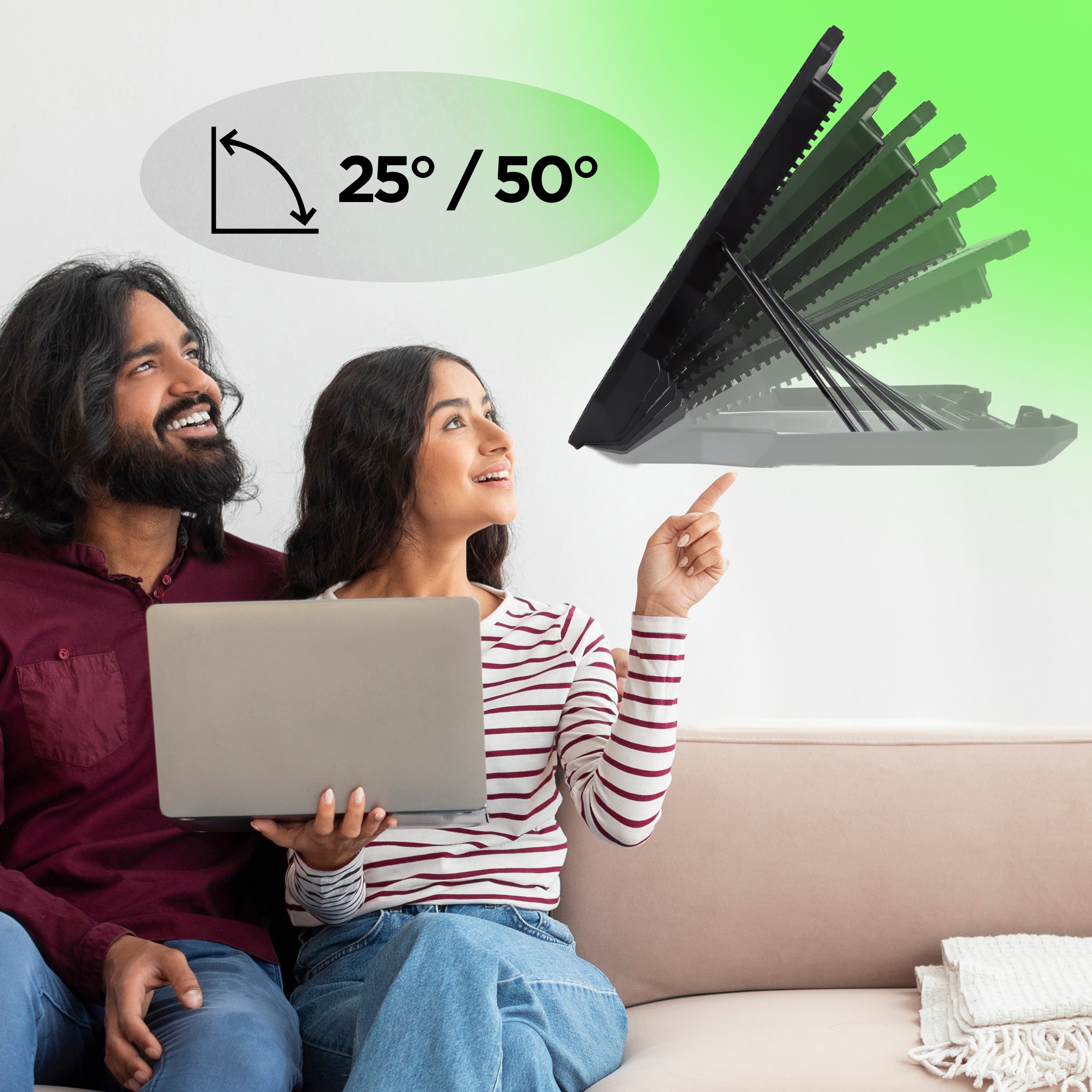 Zoomgoods Laptop Cooling Pad LC3, Ergonomic Cooler Stand for 14