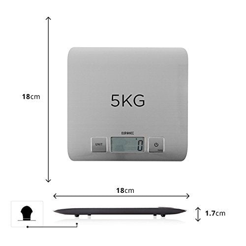 Zoomgoods Digital Kitchen Scales KS1009 Electronic Kitchen Scale Weighing Measuring Baking Scale for Office School Cooking Baking Postal Pet Food Measurement Baker Weight Scale, with Tare LCD Display