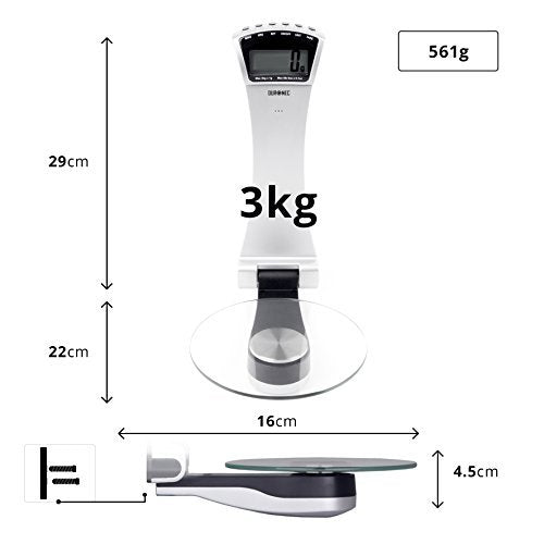 Zoomgoods Digital Kitchen Scale KS4000 Wall Kitchen Scales, Weighing Scale, Baking Scale for Cooking Baking Pet Food Postal, Food Scale Weight Scale, Electronic Scale with Backlit LCD Display
