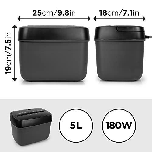Zoomgoods Cross Cut Paper Shredder PS285 Mini Personal Data Shredders, 3 Sheet Home Office Shredding Machine for Private Documents, Privacy & Security