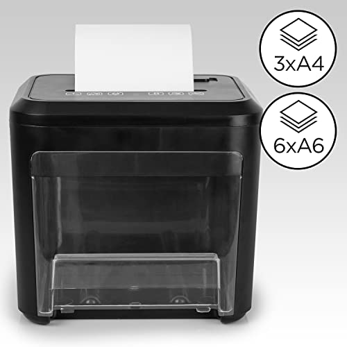 Zoomgoods Cross Cut Paper Shredder PS132 Mini Personal Data Shredders, 3 Sheet Home Office Shredding Machine for Private Documents, Privacy & Security
