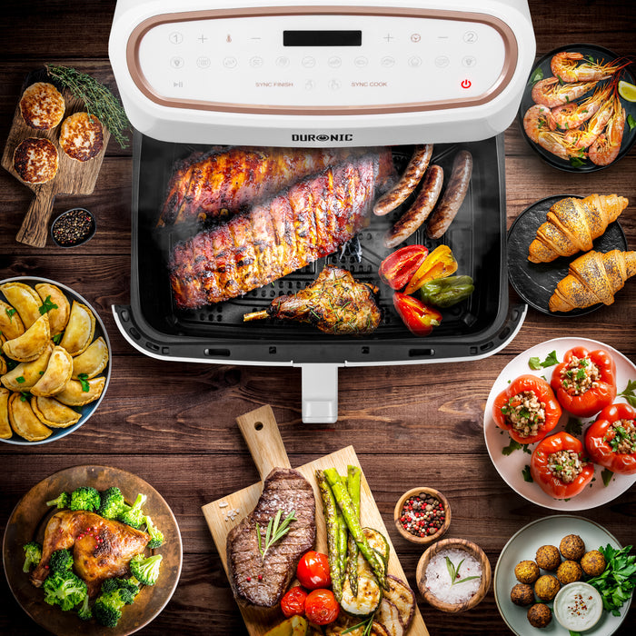 Zoomgoods Large Drawer AFD1 WE LARGE DRAWER ONLY 2024 VERSION ONWARDS, 10L Drawer Specifically for the Zoomgoods AF24 Air Fryer, One Big Sync Cook Cooking Tray for Dual Zone Air Fryer White