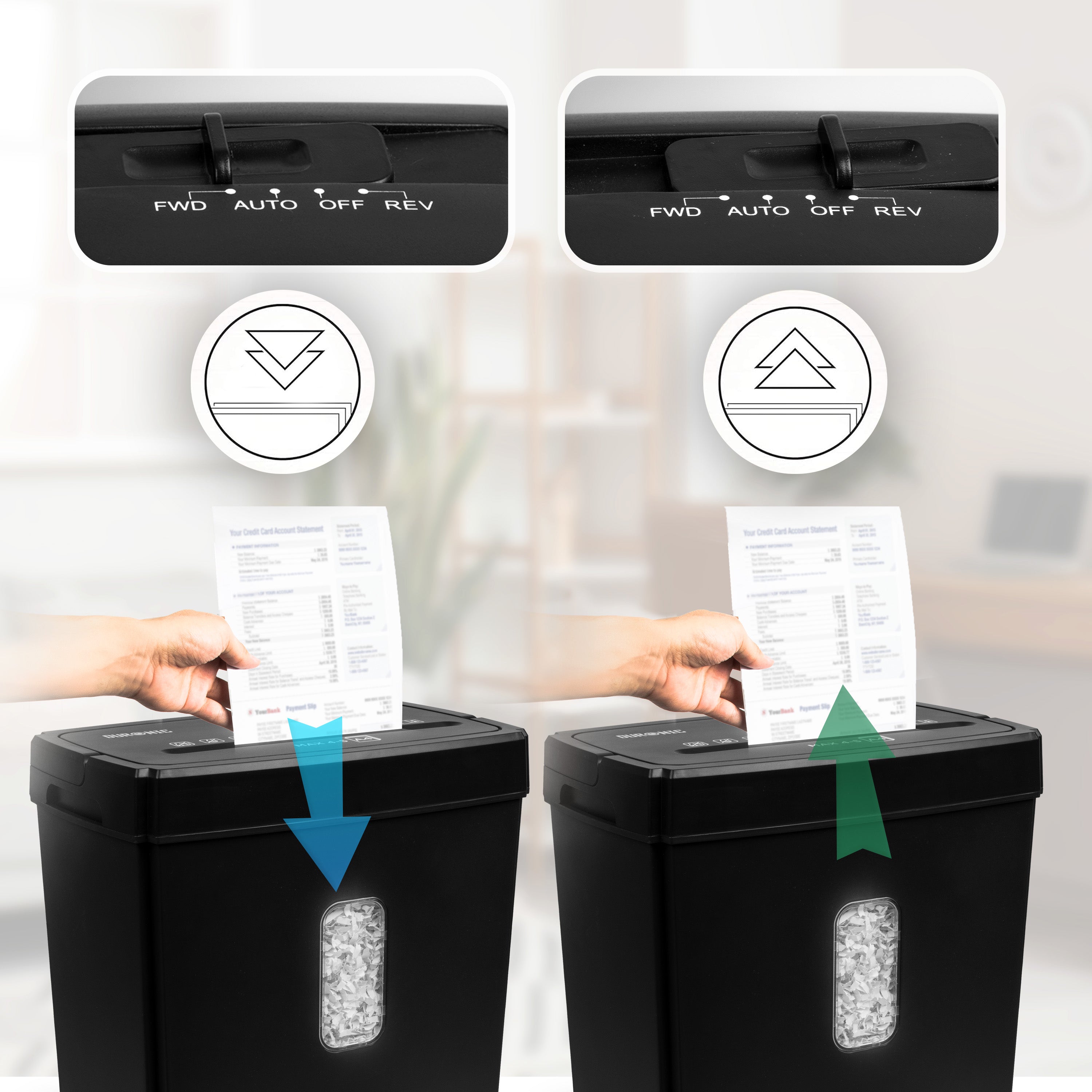 Zoomgoods Micro Cut Paper Shredder PS657, Shred 5 Sheet Heavy Duty Small Mini Electric Shredders, Data Shredding Machine for Home Office Use, Shreds Papers, Credit Cards, Envelopes, Documents - Black P4