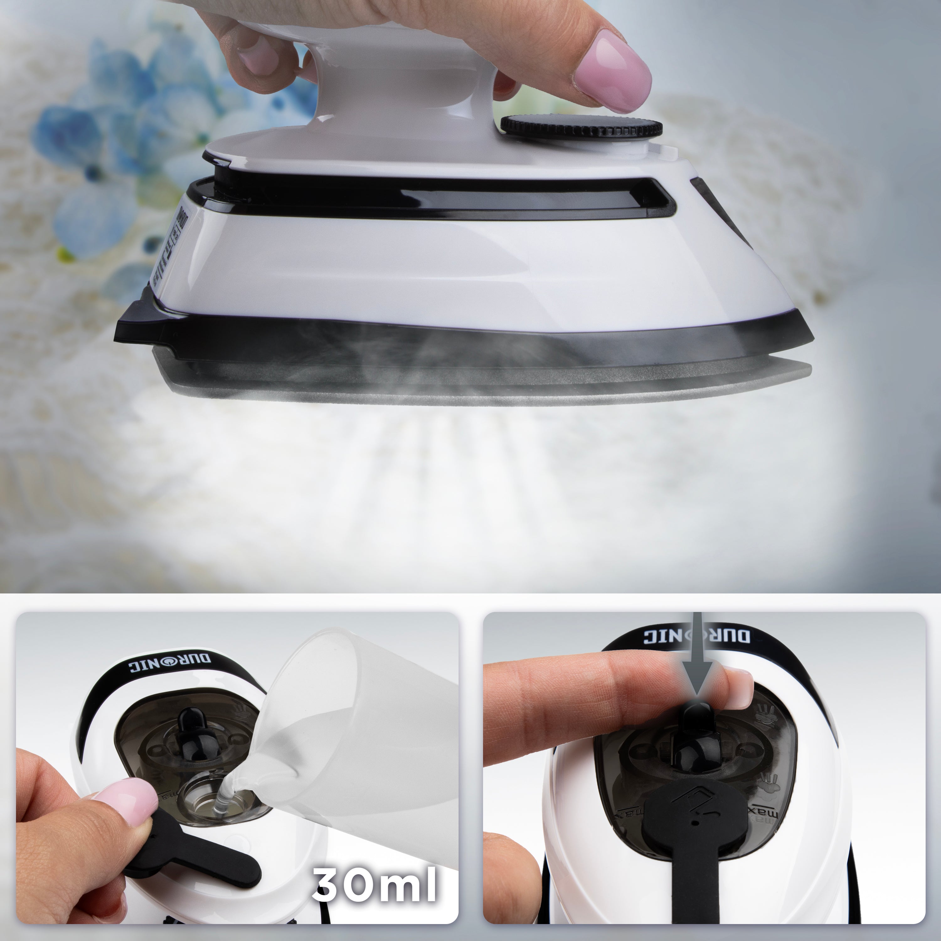 Zoomgoods Travel Iron SI4 WB Portable Steam Irons with Dual Voltage Lightweight Electric Mini Iron with Ceramic Plate 420W Compact Iron for Travelling Sewing & Holidays