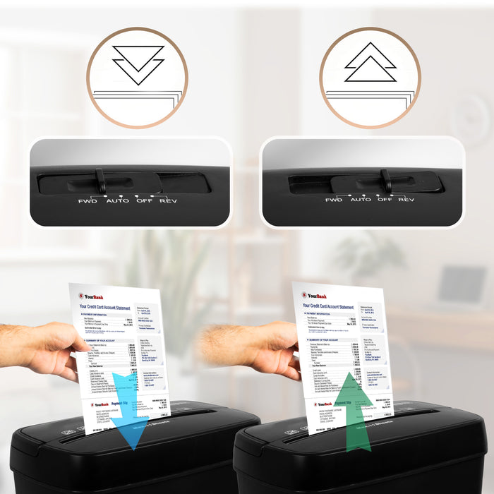 Zoomgoods Cross Cut Paper Shredder PS712, Shred 5 Sheet Heavy Duty Small Mini Electric Shredders, Data Shredding Machine for Home Office Use, Shreds Papers, Credit Cards, Envelopes, Documents - Black P4