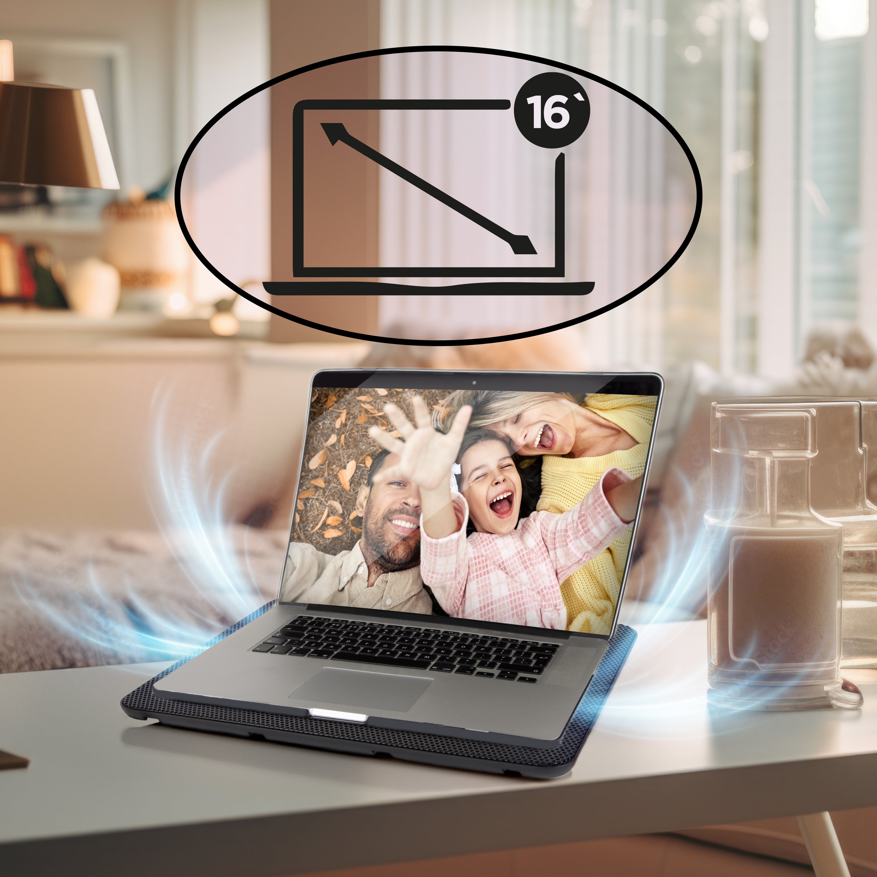 Zoomgoods Laptop Cooling Pad LC2, Ergonomic Cooler Stand for 11