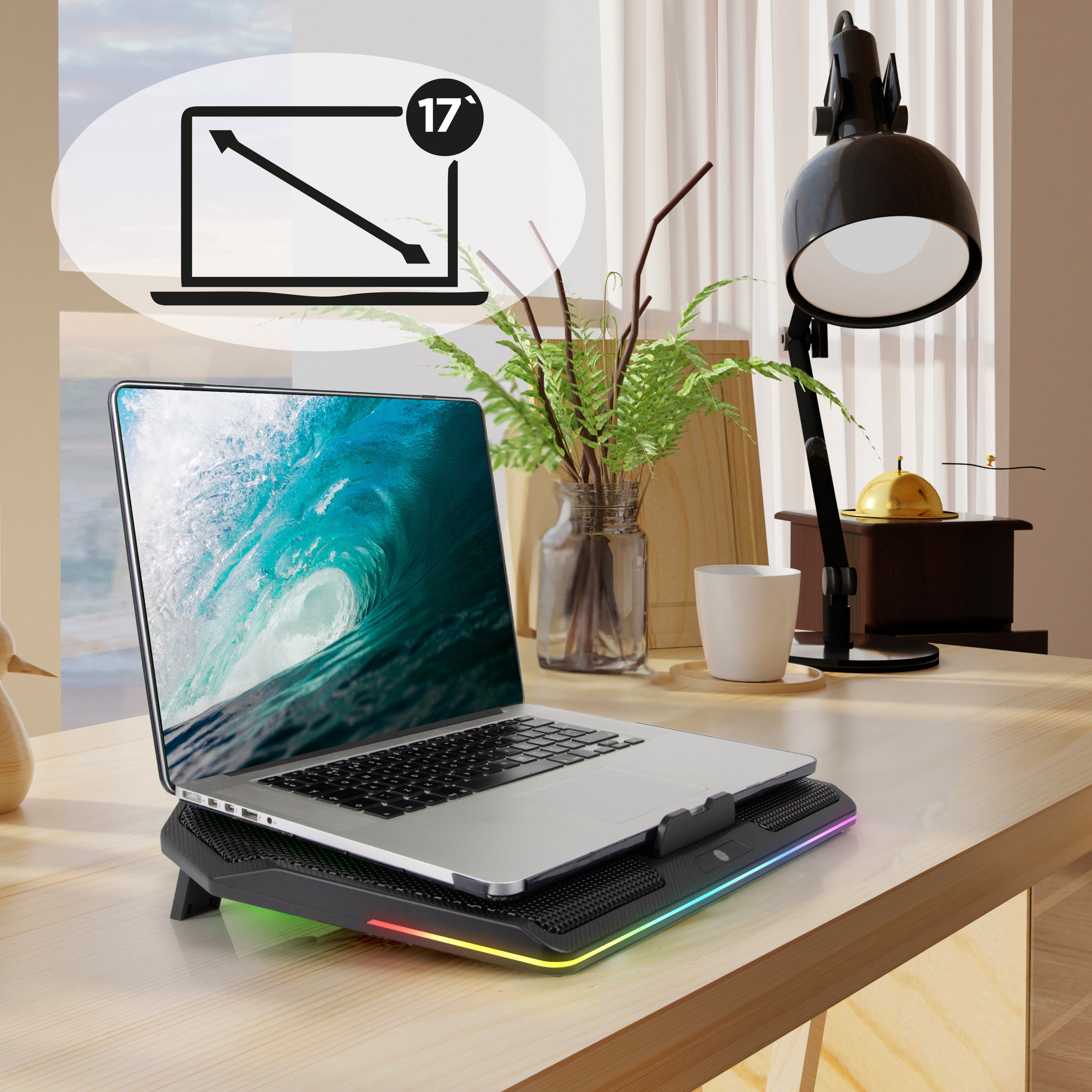 Zoomgoods Laptop Cooling Pad LC4, Ergonomic Cooler Stand for 11”-17.3