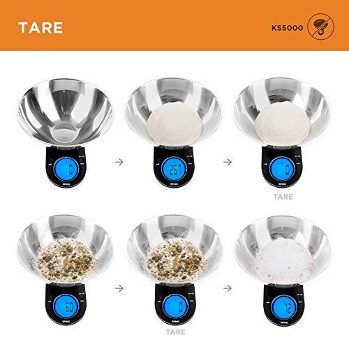 Zoomgoods Digital Kitchen Scale KS3000 Kitchen Scales with Bowl, Weighing Scale, Baking Scale for Cooking Baking Pet Food Postal, Food Scale Weight Scale, Electronic Scale with Backlit LCD Display