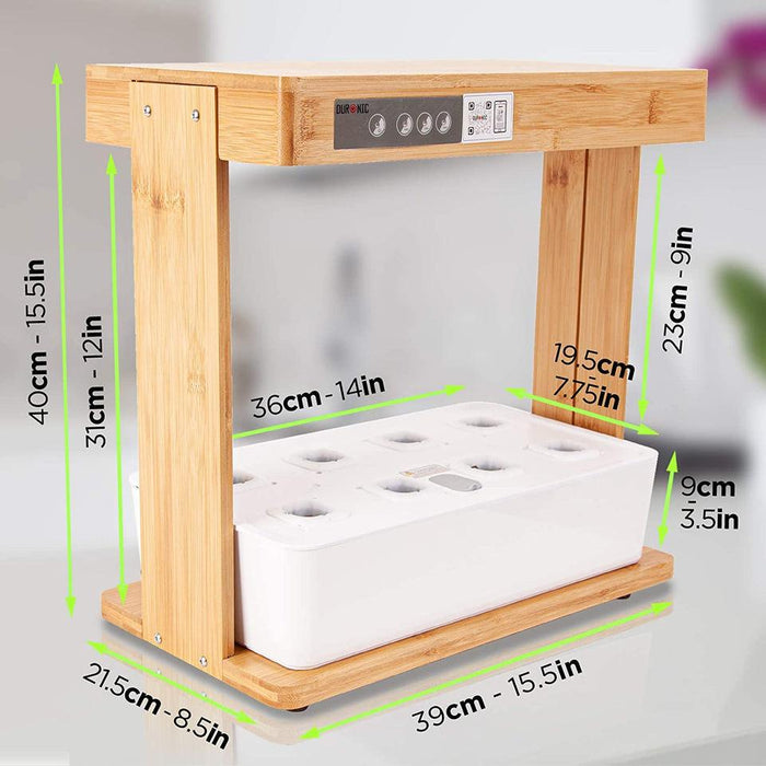 Zoomgoods Hydroponic Growing System GHS48 | Indoor Garden Box with Grow Lamp for 8 Plants or Herbs | 100x LED Spectrum Bulbs: White, Red & Blue| 3 Light/Growth Modes | Smart Germination Kit | 30W