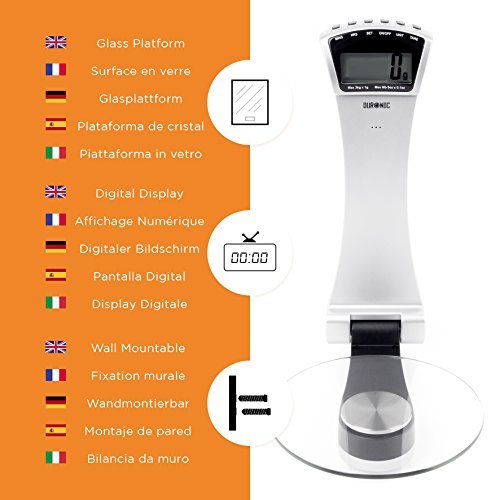 Zoomgoods Digital Kitchen Scale KS4000 Wall Kitchen Scales, Weighing Scale, Baking Scale for Cooking Baking Pet Food Postal, Food Scale Weight Scale, Electronic Scale with Backlit LCD Display