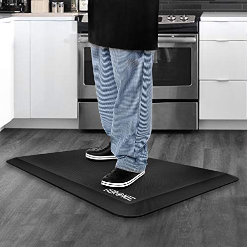 Zoomgoods Anti-Fatigue Mat DM-MAT1 Ergonomic Design for Home, Office Sit Stand Desk Floor Mat, Waterproof Standing With Memory Foam, Foot And Back Relief, 81cm x 51cm Black