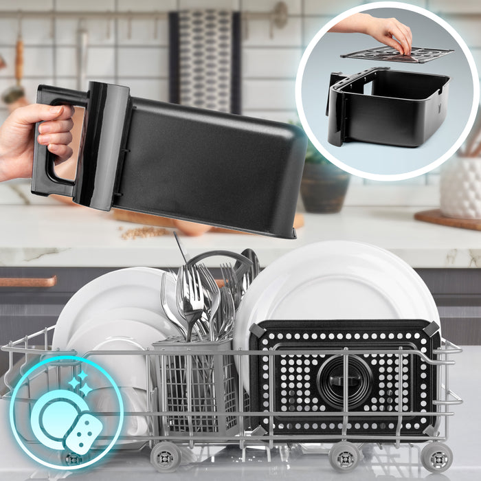 Zoomgoods Large Drawer AFD1 BG Large Drawer ONLY 2024 VERSION ONWARDS, 10L Drawer Specifically for The Zoomgoods AF24 Air Fryer, One Big Sync Cook Cooking Tray for Dual Zone Air Fryer Black Gold