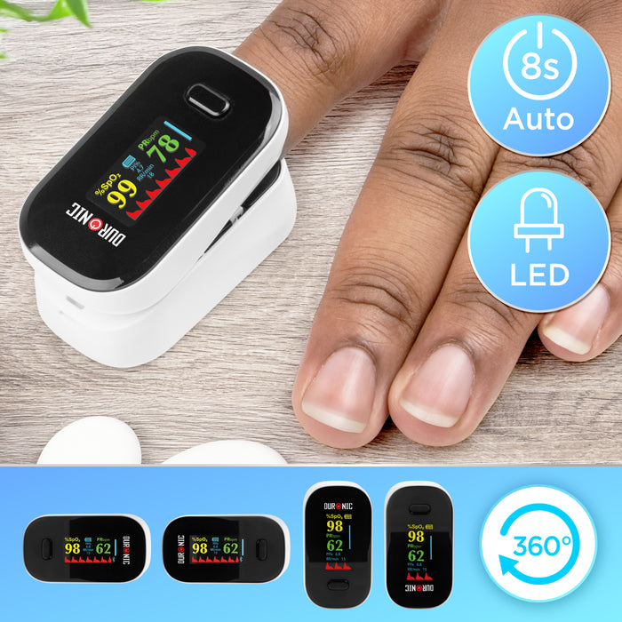 Zoomgoods Finger Pulse Oximeter OX02 Blood Oxygen Saturation & Pulse Rate Monitor CE Certified SpO2 Fingertip Monitor for Home Use Portable Latex Free Oximeters with Digital Display & Lanyard