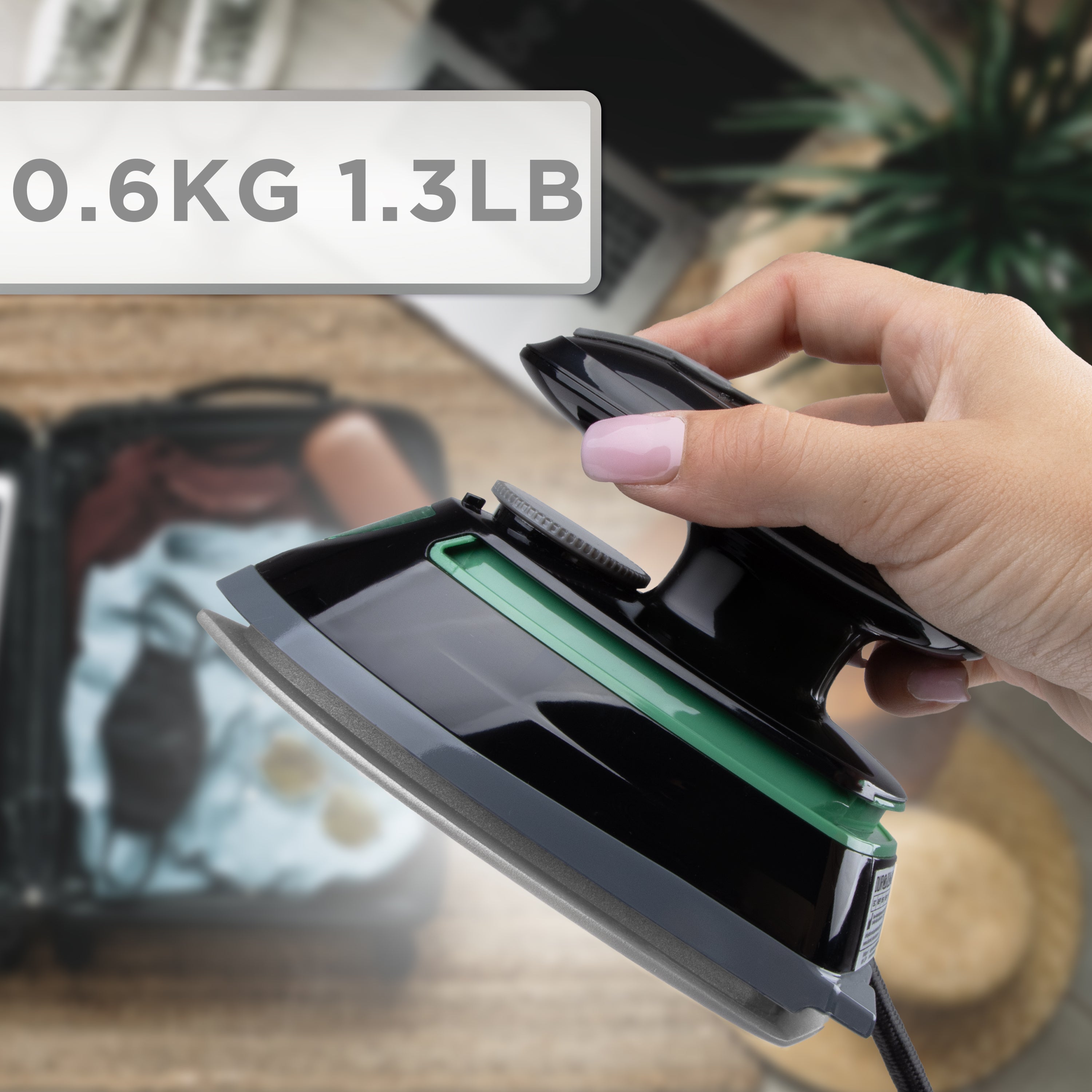 Zoomgoods Travel Iron SI4 BG Portable Steam Irons with Dual Voltage Lightweight Electric Mini Iron with Ceramic Plate 420W Compact Iron for Travelling Sewing & Holidays