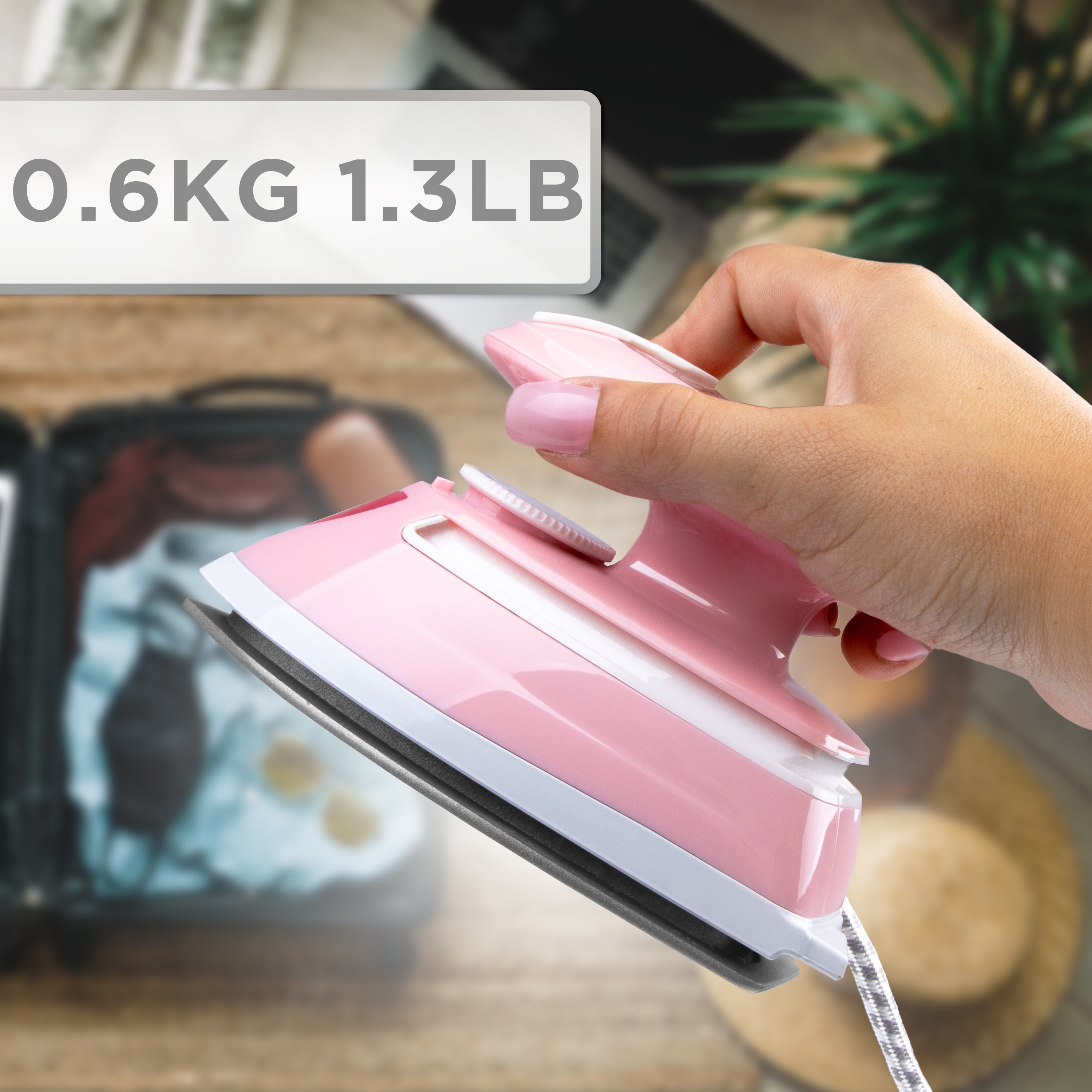 Zoomgoods Travel Iron SI4 PW Portable Steam Irons with Dual Voltage Lightweight Electric Mini Iron with Ceramic Plate 420W Compact Iron for Travelling Sewing & Holidays