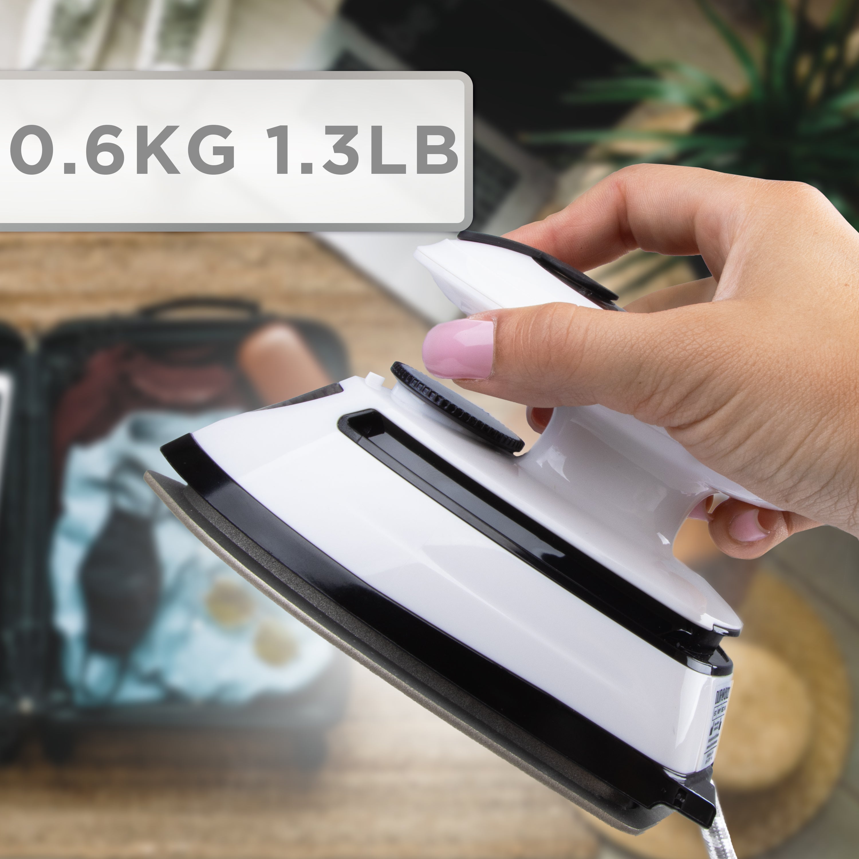 Zoomgoods Travel Iron SI4 WB Portable Steam Irons with Dual Voltage Lightweight Electric Mini Iron with Ceramic Plate 420W Compact Iron for Travelling Sewing & Holidays