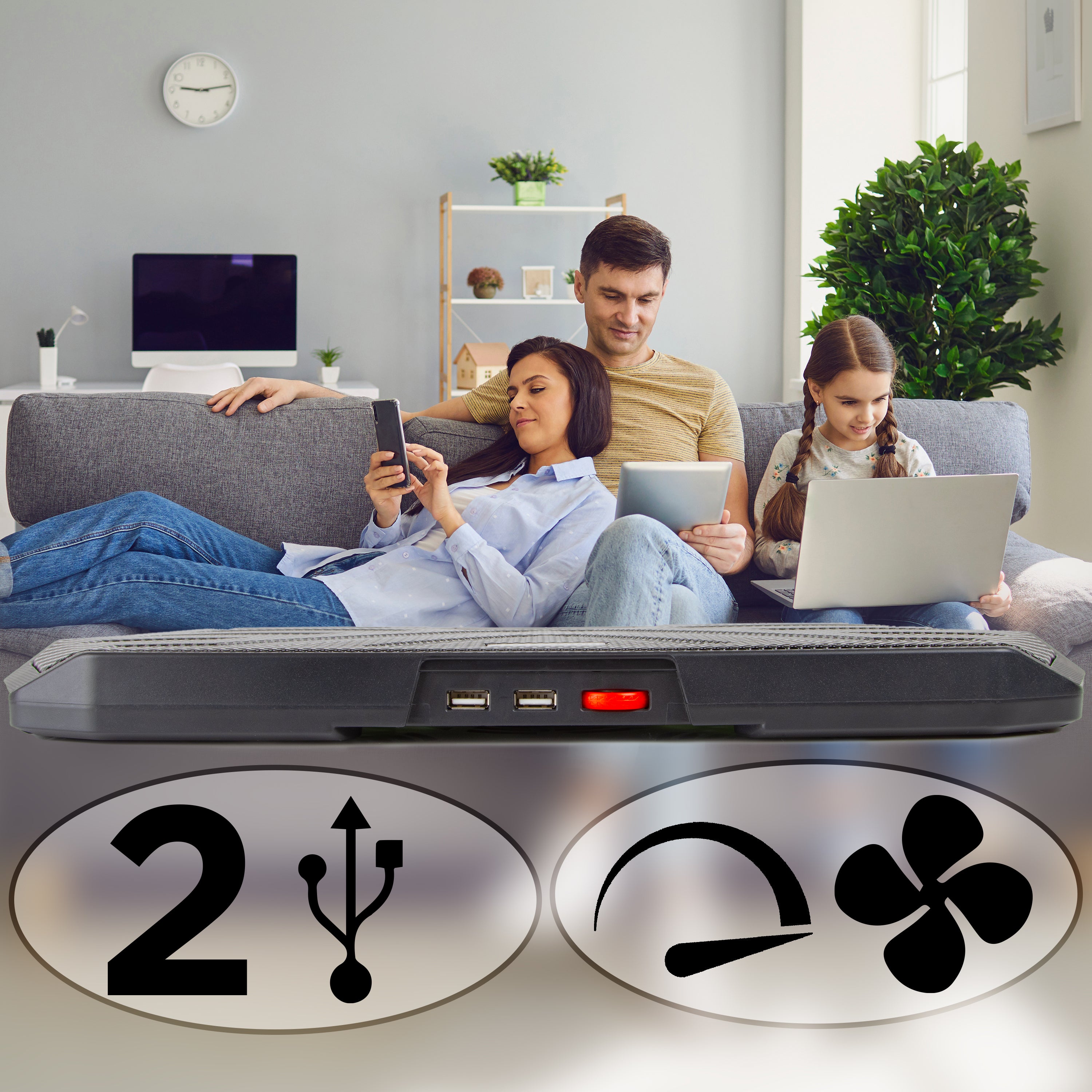 Zoomgoods Laptop Cooling Pad LC4, Ergonomic Cooler Stand for 11”-17.3