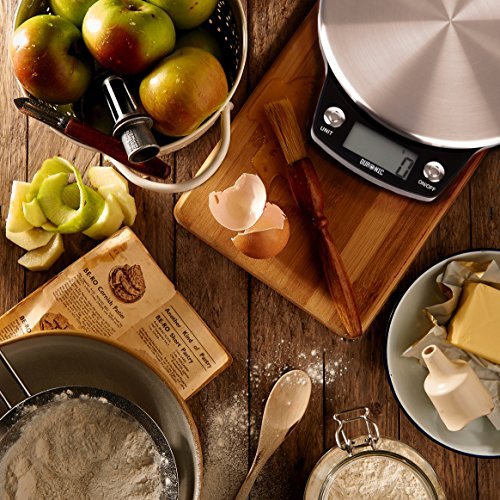 Zoomgoods Digital Kitchen Scale KS6000 RD Kitchen Scales with Bowl, Weighing Scale, Baking Scale for Cooking Baking Pet Food Postal, Food Scale Weight Scale, Electronic Scale with Backlit LCD Display