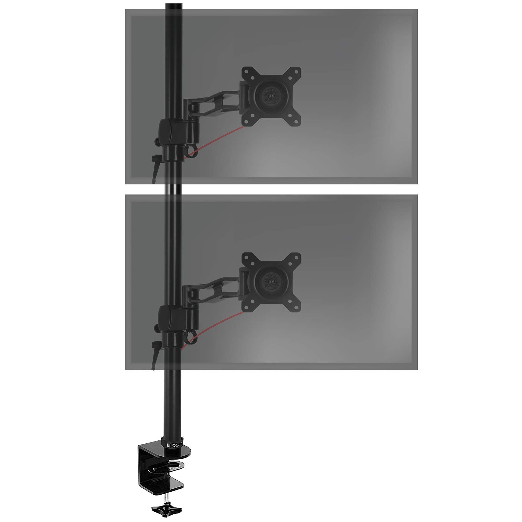 Zoomgoods Monitor Stand Dual DM35V2X2 Double Monitor Arm Desk Mount for Two 13-27” PC Screens, Height Adjustable Vertical Monitor Mounts with VESA 75 100 Monitor Riser Home Office