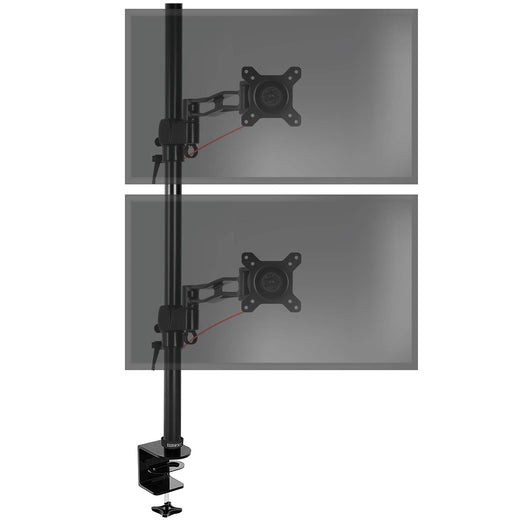 Zoomgoods Monitor Stand Dual DM35V2X2 Double Monitor Arm Desk Mount for Two 13-27” PC Screens, Height Adjustable Vertical Monitor Mounts with VESA 75 100 Monitor Riser Home Office
