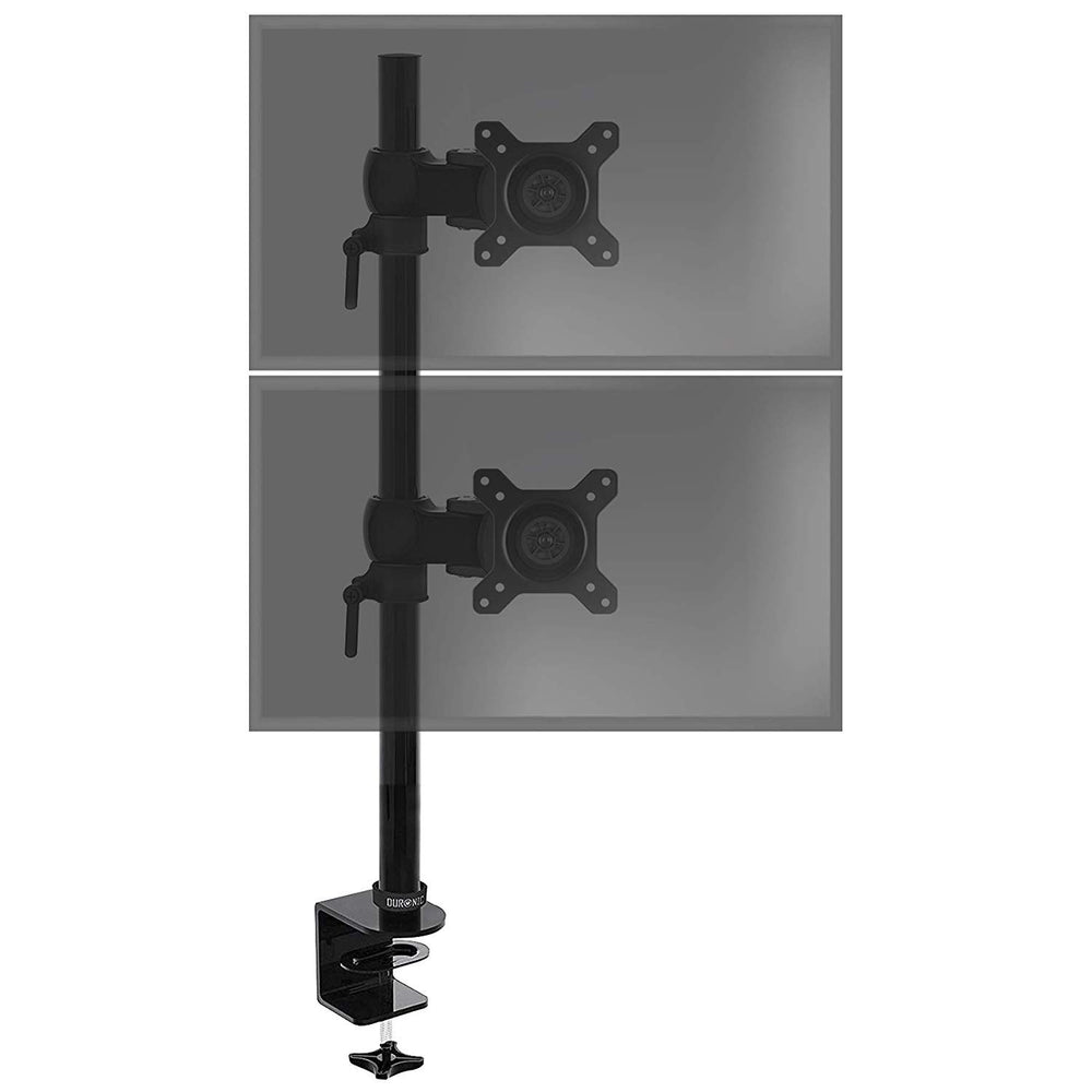 Zoomgoods Monitor Stand Dual DM35V2X1, Double Monitor Arm, Vertical Monitor Mount for Two 13-27” PC Screens, Adjustable Vertical Desk Mounts with VESA 75 100 Home Office Work Monitor Riser