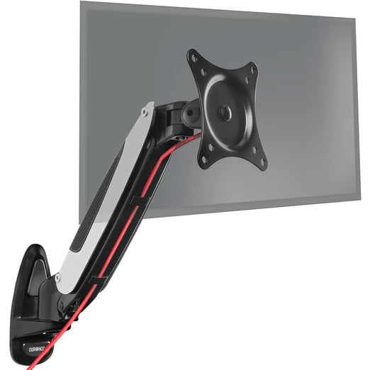 Zoomgoods Monitor Arm Wall Mount DM65W1X1 | Bracket for Single PC Computer Screen | Aluminium | For One 15”-27” LED LCD TV Television | VESA 75/100 Fixing | Tilt +85°/-90°, Swivel 180°, Rotate 360°